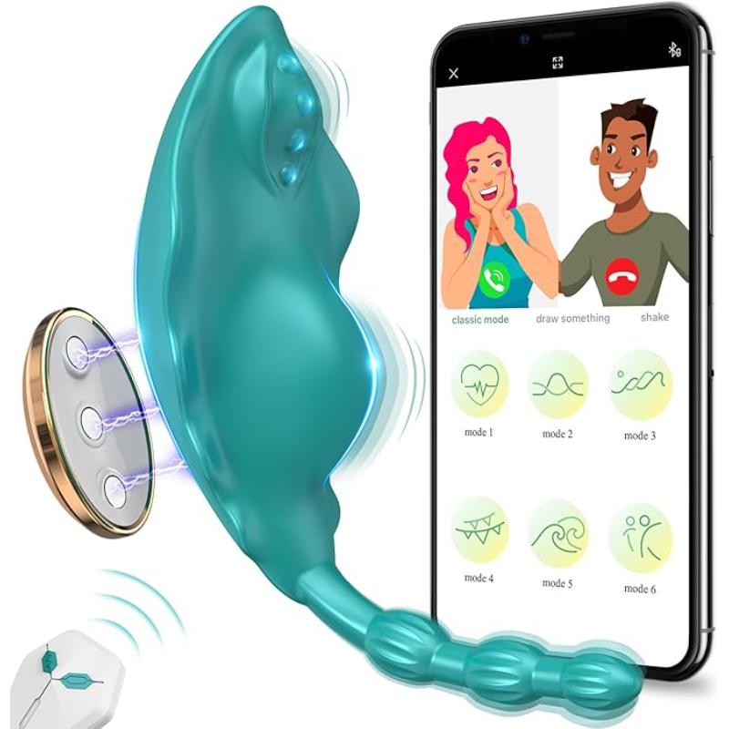 Vibrador de Mariposa  para ropa interior de triple estimulacion con control remoto y app celular