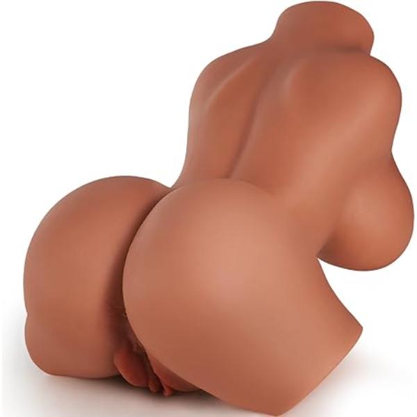 Muñeca sexual piel marrón con pechos grandes, vagina y ano realistas, 5.9 libras