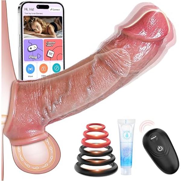 Extension de Pene con anillos, vibración, control remoto y App